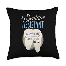 Orthodontist Doctor & Dental Hygienist Designs, Tooth Dental and Dentist Assistants Throw Pillow, 18x18, Multicolor