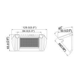 Raycharm 5" RV & Camper Exterior LED Work Light Fixture, 40° Down Angle Flood Beam, 3000K Warm-White, 12V/24V DC, High Lumen Output Low Current Draw, Aluminum Housing Black Finish, 1-Pack