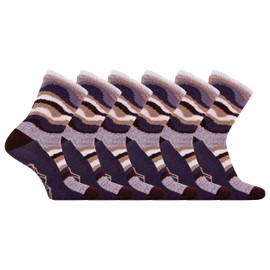 Merrell Horizon Double Layer Crew Socks 6 Pair Pack, Purple, S/M