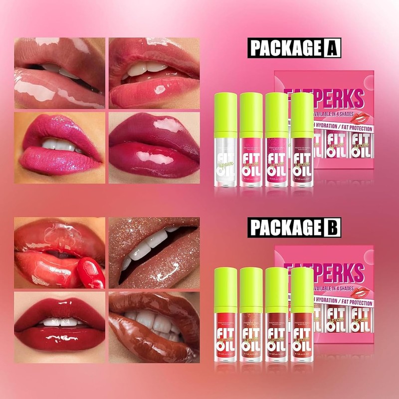 LUHI Gloss de Labios 4 Colores – Brillo Hidratante con