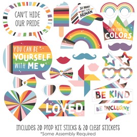 Big Dot of Happiness So Many Ways to Be Human - Pride Party Photo Booth Props Kit - 20 Count