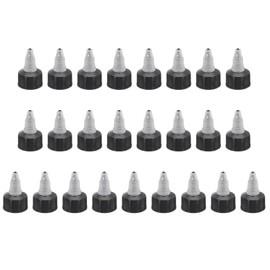 LALOCAPEYO 20Pcs Twist Bottle Caps 20/410 Squeeze Bottle Cap Replacement Caps Black Squeeze Bottle Cap for Squeeze Bottles Glue Bottles