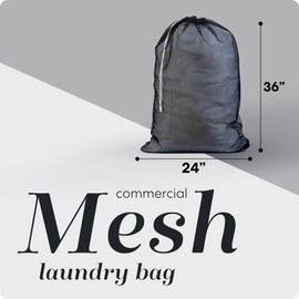 Handy Laundry Mesh XL Laundry Bag - Durable, Machine Washable with Secure Drawstring Closure - Perfect for College Dorms, Laundromats, Apartments (Black, Large 24" x 36")