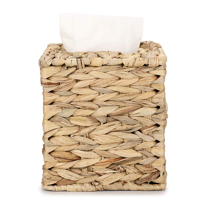 BSTKEY Water Hyacinth Facial Tissue Cover Decorative Hand Woven Paper