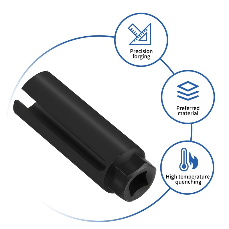 Oxygen Sensor Socket, 3/8" Drive x 7/8" (22mm) Hex with