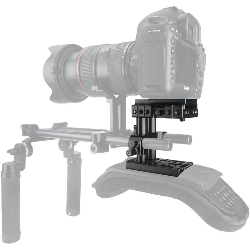 NICEYRIG DSLR Camera Baseplate Switching Kit with 15mm Rod Raiser