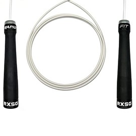 RX Smart Gear RapidFit Jump Rope | Adjustable Jumping Rope w/Ergonomic Dual Bearing Handles, Fitness Skipping Rope for Exercise, Workout, Sports Train