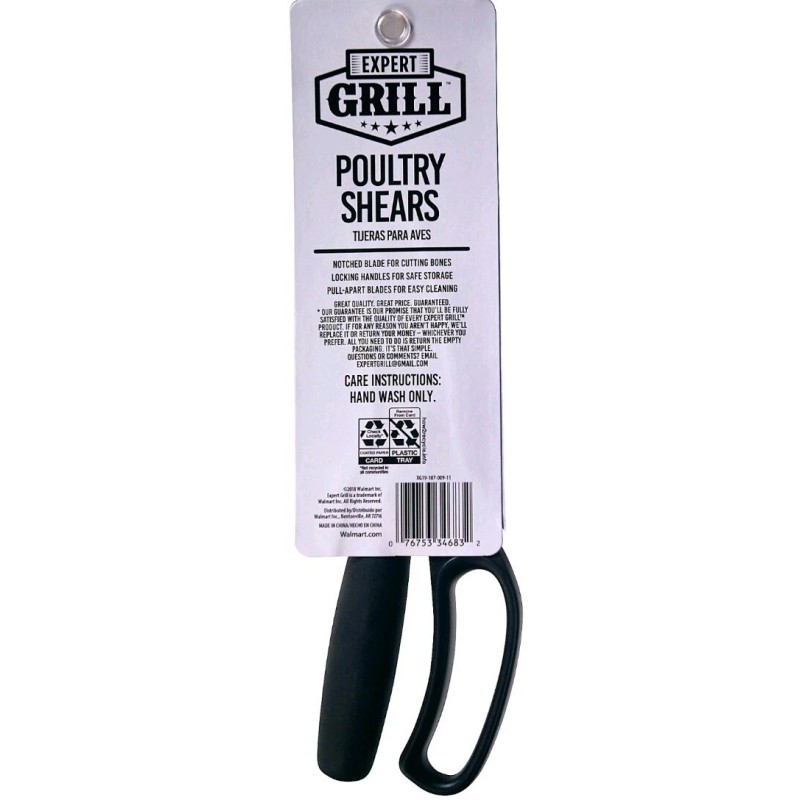 Expert Grill Poultry Shears ~ Notched Blade for bones.Locking handle.