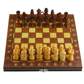 Andux Magnetic Wooden Folding Chess Set GJXQ-03 (11.4 x 11.4 Inches)