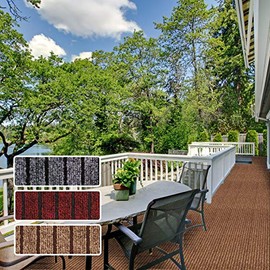 AYOHA Runner Rug 2' x 6' Indoor/Outdoor Carpet Runners, Hallway Kitchen Entryway Bedroom Area Rugs with Natural Non-Slip Rubber Backing, Garage mat, Brown/Brown Strip (Available for Custom Sizes)