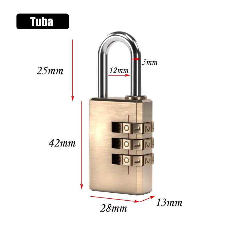Brass Combination Lock, 3 Digit Combination Padlock Set Your own