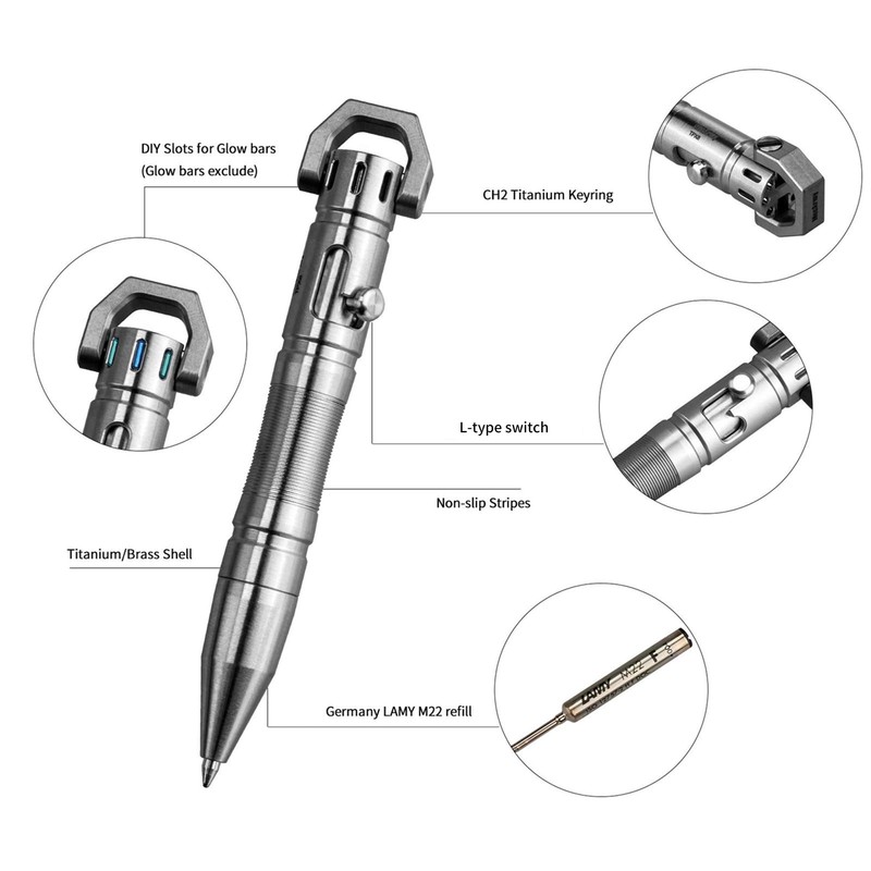 MecArmy TPX8 Mini Titanium Pen Luxury Executive Lightweight Retractable Metal