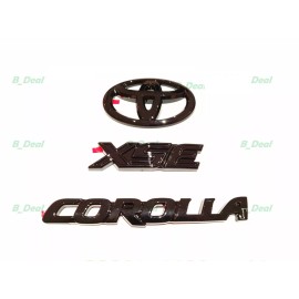 Toyota New Gloss Black EMBLEM OVERLAYS Fit 2019-2024 TOYOTA COROLLA XSE Hatchback Only