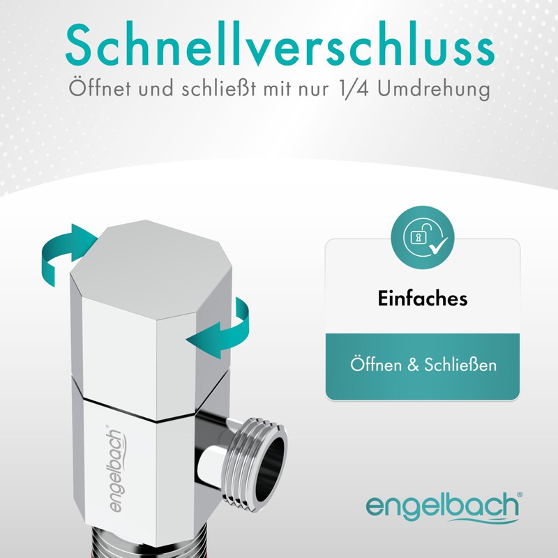 Engelbach® Universal Angle Valve 1/2 Inch Self-Sealing (Set of 2)