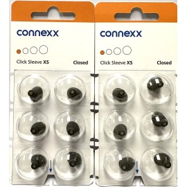 Siemens 2 Packs of Connexx XS Closed Click Sleeves. 12 Total. Fits Signia, Silk, Rexton.
