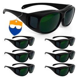 gamegalaxy Welding Glasses Wrap Around Gas Welding Cutting & Grinding Safety Goggles Anti-Glare Anti-Impact UV Protection Shade 5-7 Pcs