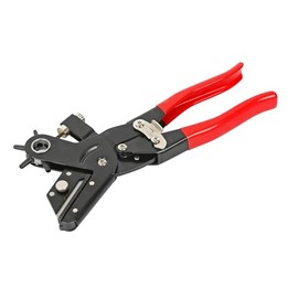 NEILSEN Dual Purpose Punch Pliers Set - Ergonomic Handle, Auto-Release, Interchangeable Heads 2.5-5mm & Multi-Function Scissors, for Leathercraft & Textile Repair - CT6150