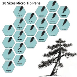 huesamhi 05 micro fineliner pens, no bleed waterproof pens drawing sketch art, archival ink artist set outline gift