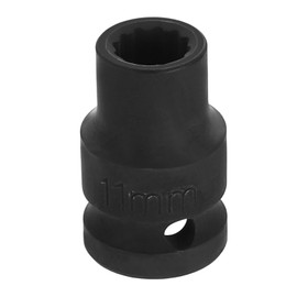 HARFINGTON 1/2" Drive x 11mm Shallow Impact Socket 12-Point Metric CR-V Steel Spindle Nut Impact Flip Sleeve for Home Auto Nuts Bolts Repair