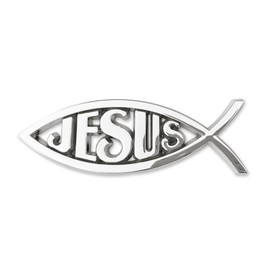 Christian Jesus Fish Car Emblem - Chrome Silver Symbol Fish Emblem for Car Truck Badge Bumper Stickers