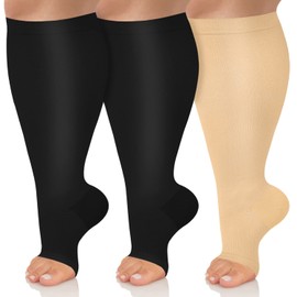Knee High Compression Socks for Men & Women(8 Pairs)-Best for Running,Athletic and Travel -20-30mmHg (Large/X-Large)