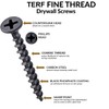 TERF® Drywall Coarse Thread Sharp Point Screws 3.5 X 45mm