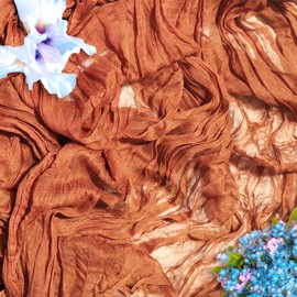 sxvblly Terracotta Cheesecloth Table Runner 35×120 Inch Boho Gauze Rustic Spring Easter Table Runner for Baby Shower Wedding Decorations Bridal Shower Birthday Party Tea Party Decorations(10Ft)