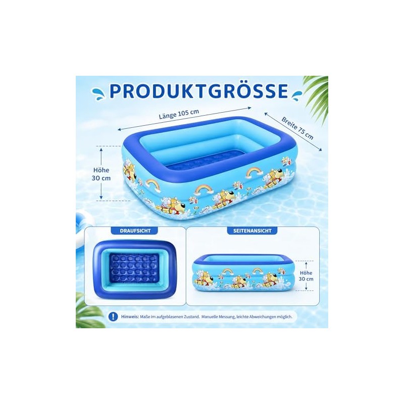 Sunshine Smile Piscina Hinchable para niños, 120 x 85 cm,