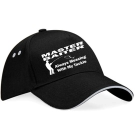 Print4U Master Baiter Baseball Cap Fishermans Fishing Gift for Men & Women Black