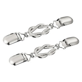 Pack of 2 Weater Cardigan Clips Silver Vintage Elegant Cardigan Clips Alloy for Women, Versatile Pullover Scarf Clip Women's Accessories, Retro Clothing Clip for Sweaters, Scarves and Jackets