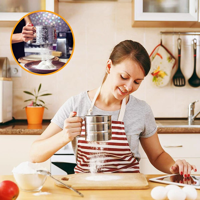 Flour Sieve, Cup Stainless Steel Mesh Flour Shaker, Baking Tool