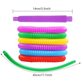 Udewo 12 PCS Mini Pop Tubes, Colourful Tubes Sensory Toys Stretch Pipe Toy Fidget Tube Toys Pull Tubes Fidget Toys Sensory Stretch Tubes Fun Tubes for Autism Children Kids Adult Reduce Anxiety