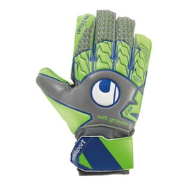 uhlsport Men's Tensiongreen Soft Advanced Goalkeeper Gloves, Dark Grey/Fluo Green/Marin, Size 10