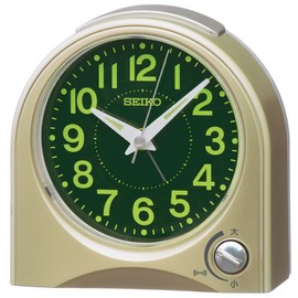 Seiko Clock KR520G Alarm Clock Analog Light Gold Pearl 4.5 x 4.5 x 2.2 inches (115 x 115 x 55 mm)