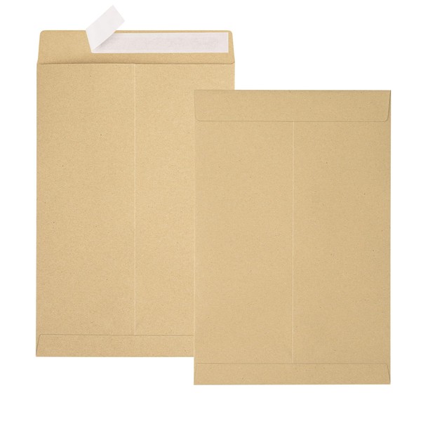 JEFURE 18Pcs 9x12 Catalog Envelopes, Brown Kraft, Self Seal Security Envelopes, Manilla Envelopes, Printable Brown Envelopes, Gummed Closure Kraft Envelopes For Mailing, Storage And Organizing