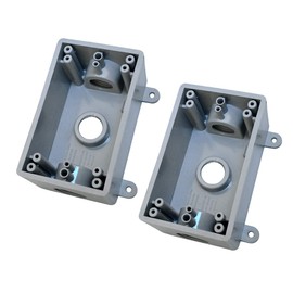 YXX-TECH Single-Gang Electrical Box, Suitable 1/2-Inch or 3/4-Inch Electrical Conduit Weatherproof Outdoor Switch/Outlet Box, UL Listed，Plastic Junction Box Outlet（2PCS）