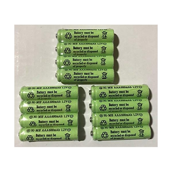 12-Pieces Size 1.2V AA(300/600/800mAh) Or AAA (600mAh/800mAh) and Ni-Cd/Ni-MH Rechargeable