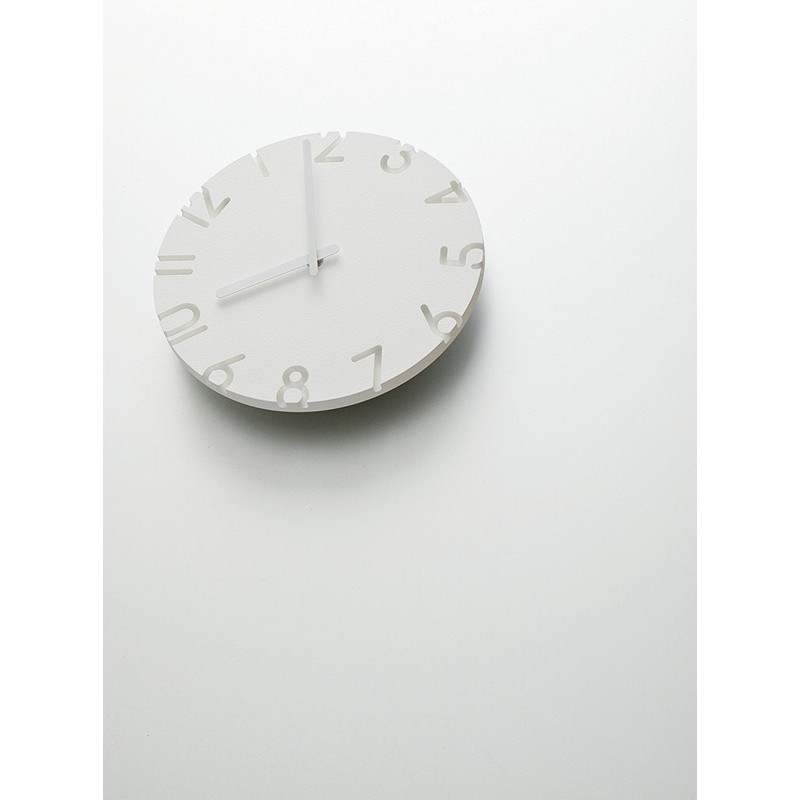 Lemnos CARVED Arabic NTL10-04A Wall Clock, Carved, White, 9.4 inches