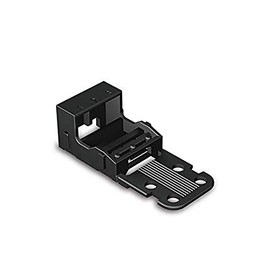WAGO Mounting Adapter 221-503/000-004 | for 3 Conductor Terminals, 4 mm², Pack of 10, Screw Mounting for Connection Terminals, Suitable for Standing and Horizontal Mounting, Black