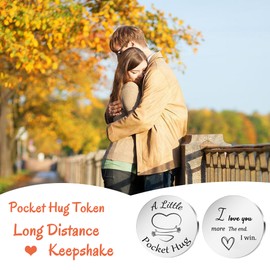 YpbbyKit Pocket Hug Token Gifts for Men I Love You More The End I Win Keyring Long Distance Relationship Keepshake Gifts for Him
