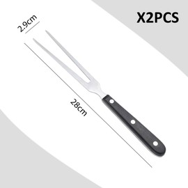 Pack of 2 Barbecue Skewers with Wooden Handle, Stainless Steel Barbecue Skewers, Food Forks, BBQ Tools, Kitchen Tools, Baking Accessories