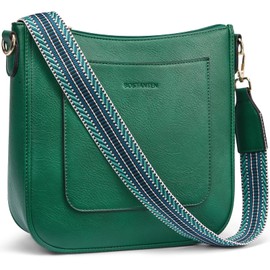 BOSTANTEN Crossbody Bags for Women Trendy Vegan Leather Hobo Handbags Fashion Shoulder Purse with Adjustable Guitar Strap Green