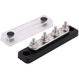ANCLLO 4 Bolt Busbar Electrical Connection Terminal Block 100 A AC 300 V DC 48 V for Truck Bus Boat Caravan