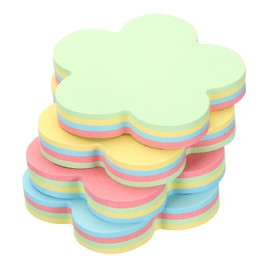PATIKIL 70 x 70mm Flower Shaped Sticky Notes 3 Pcs Cute Self Stick Memo Pad Bright Colorful 100 Sheets/Pad for Home Office 4 Colors