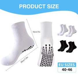 DOOCECIY 4 Pairs Grip Socks Football, Grip Socks Mens Boys for Soccer Rugby Basketball