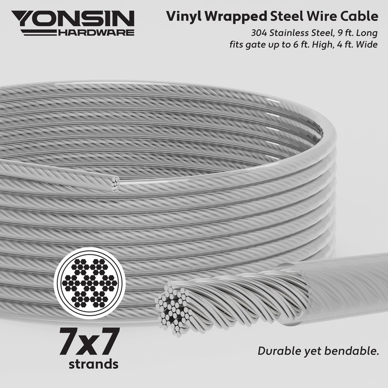 YONSIN Anti-Sag Gate Hardware Kit for Wooden Fence Gate, Anti-Sagging