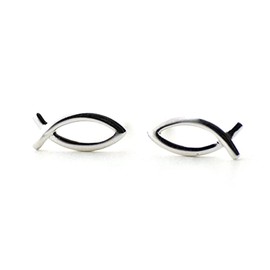 Iszie 925 Sterling Silver Fish Earrings Christian Fish Gift For Girls Women