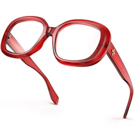 VISOONE Oversized Round Computer TR90 Blue Light Blocking Glasses for Women Men Lavinia