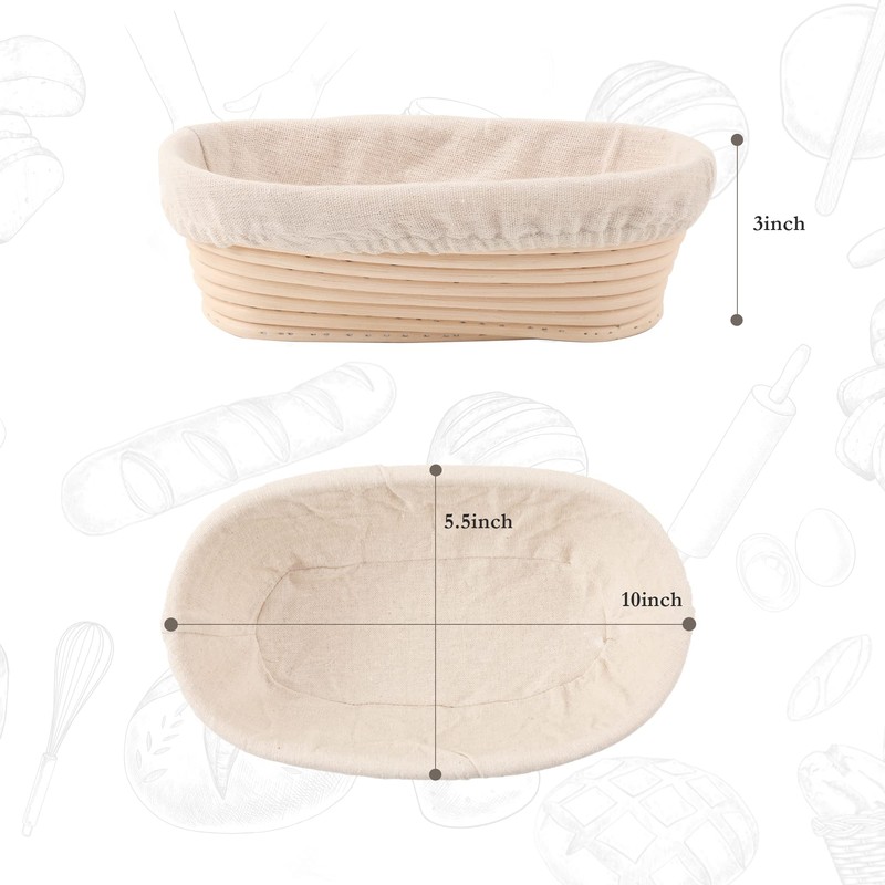 Joyyy Sourdough Bread Proofing Baskets with Liner, Dough Rising Ratten