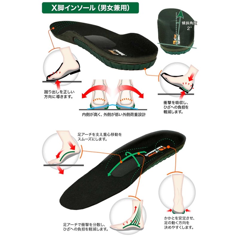 Refreer X Leg Correction Insole, Inner Crotch, Sole, Footbed, 10.0